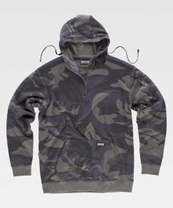 Sudadera capucha camuflaje oscuro